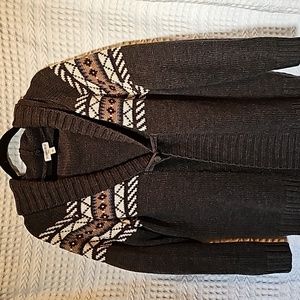 Charcoal Hooded Cardigan Sweater - 1X